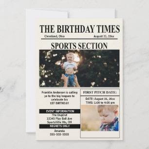 Invitation d'anniversaire Édition Sportive Birthda