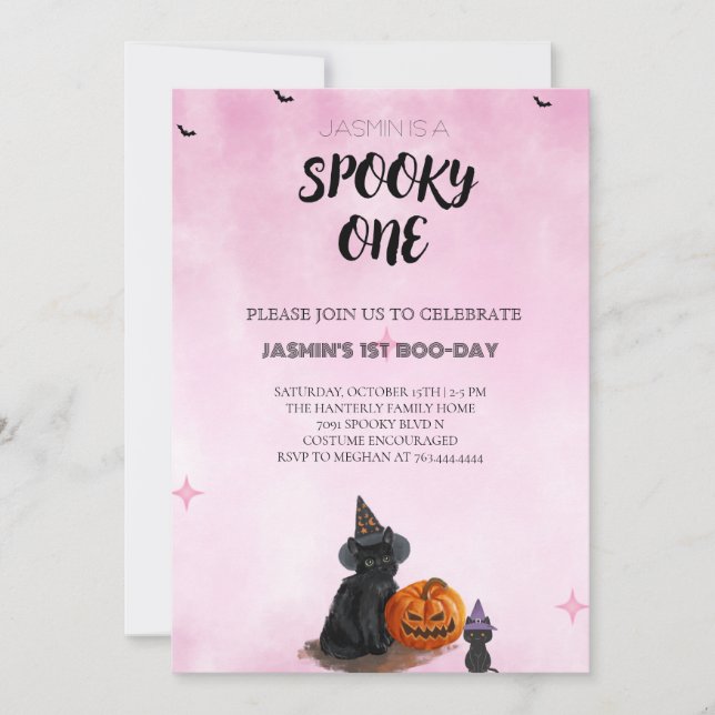 Invitation d'anniversaire éffrayant un Halloween (Devant)