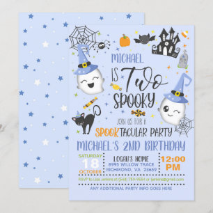 Invitation d'anniversaire Éffrayante - Bleu