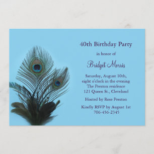 Invitation d'anniversaire Elegant Peacock