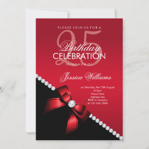Invitation d'anniversaire élégante avec noeud en d