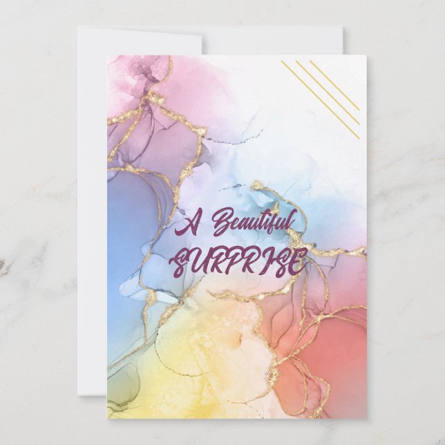 Invitation d'anniversaire élégante en marbre (Dos)