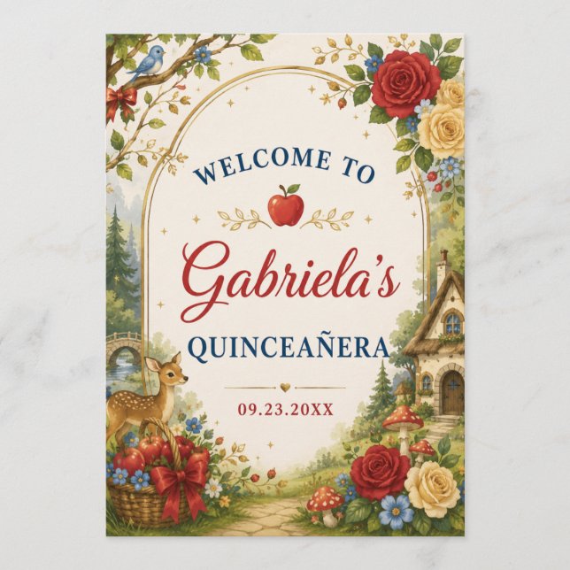 Invitation d'anniversaire élégante pour Quinceañer (Devant)