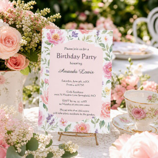 Invitation d'anniversaire élégante pour un jardin