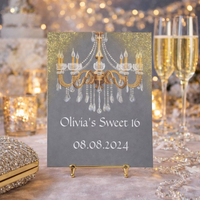 INVITATION D'ANNIVERSAIRE ÉLÉGANTE SWEET 16 (Créateur téléchargé)