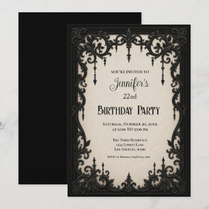 Invitation d'anniversaire élégante vintage