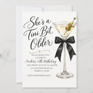 Invitation d'anniversaire Elle est un peu plus âgé