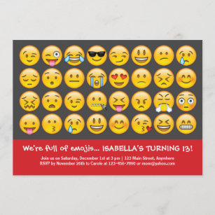 Invitations Faire Part Cartes Anniversaire Emoji Zazzle Fr