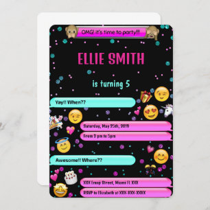 Invitation d'anniversaire Emoji