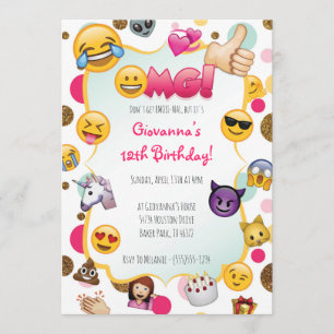 Invitation d'anniversaire Emoji - Invitations thém