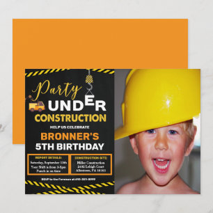 Invitation d'anniversaire en construction - Tous â
