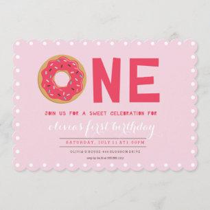INVITATION D'ANNIVERSAIRE EN DONUT ROSE