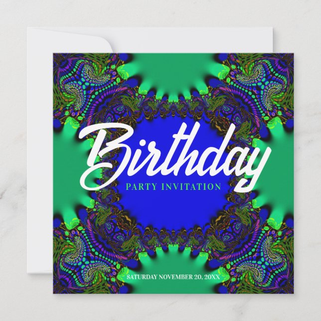Invitation d'anniversaire en forêt fantastique (Devant)