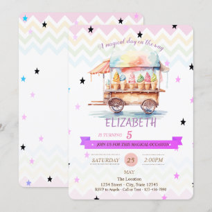 Invitation d'anniversaire en forme d'étoiles en zi