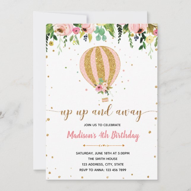 Invitation d'anniversaire en haut et en bas (Devant)