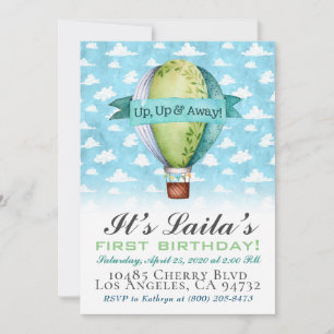 Invitation d'anniversaire en montgolfière