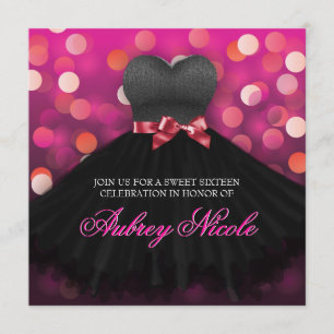 Invitation d'anniversaire en Sweet sixteen rose