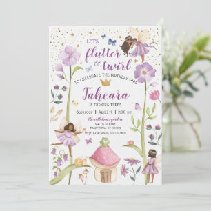 Invitation d'anniversaire Enchanted Fairy Garden