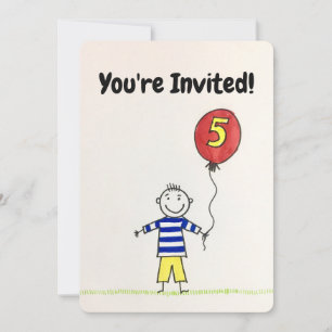 Invitation d'anniversaire - Enfant de 5 ans avec b