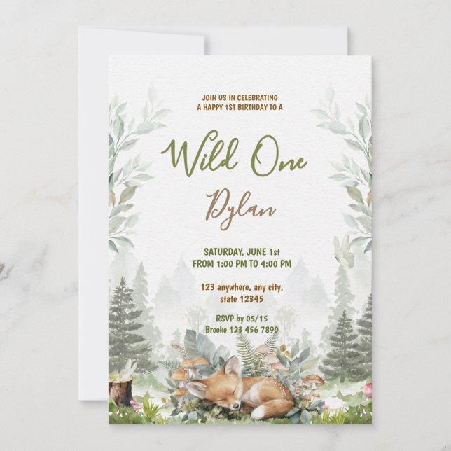 Invitation d'anniversaire enfant Thème Animalier F (Devant)