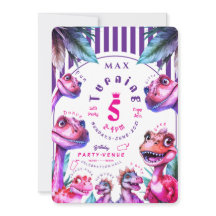 Invitation d'anniversaire Enfants Dinosaure Aquare