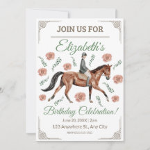 Invitation d'anniversaire équestre