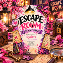 Invitation d'anniversaire Escape Room Mystery Puzz