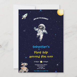 INVITATION D'ANNIVERSAIRE ESPACE BLEU