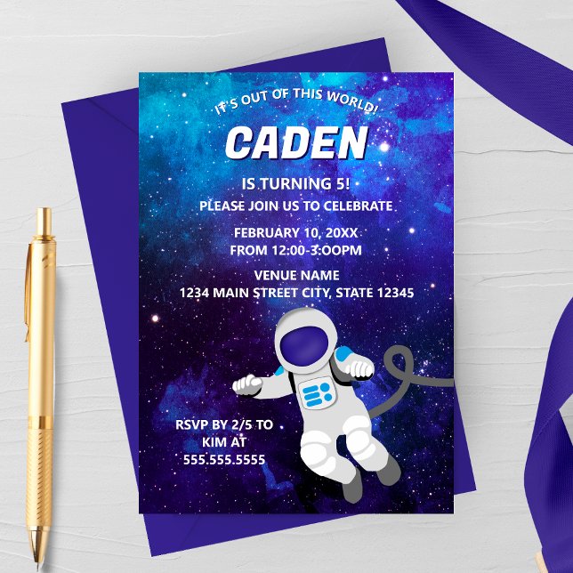 Invitation d'anniversaire Espace Hors de ce Monde (Créateur téléchargé)