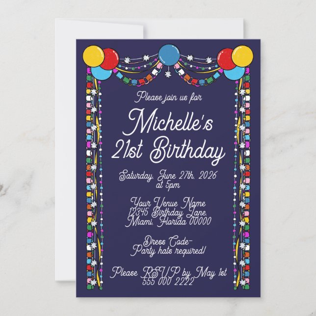 Invitation d'anniversaire étape importante (Devant)
