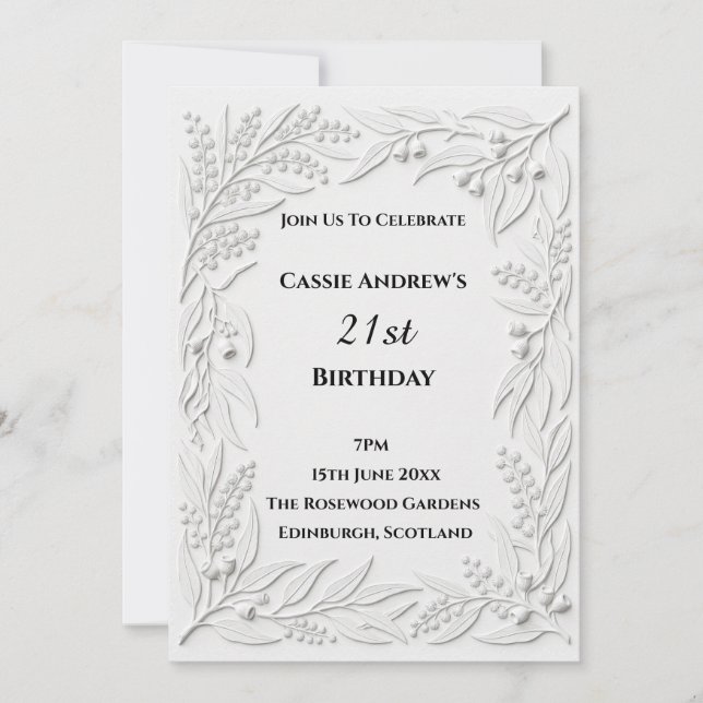Invitation d'anniversaire étape ligne grise (Devant)