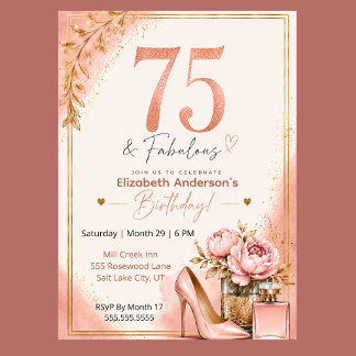 Invitation d'anniversaire fabuleuse de 75 ans de P