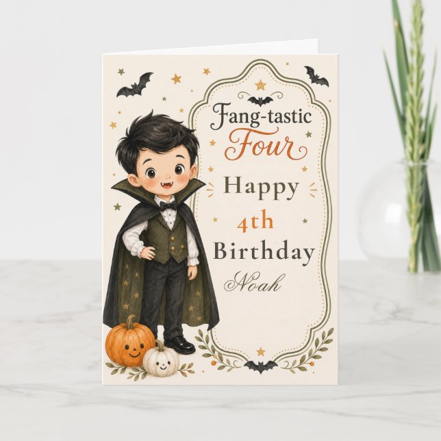 Invitation d'anniversaire Fang‑tastic Four (Devant)