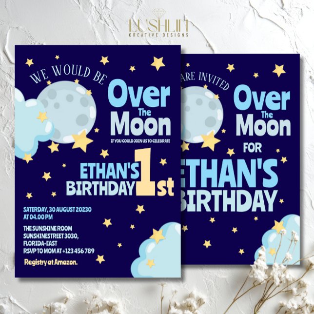 Invitation d'anniversaire Fantaisiste Céleste Au-D (Créateur téléchargé)
