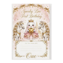 Invitation d'anniversaire Fantôme Princesse Rose S