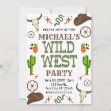 Invitation d'anniversaire Far West