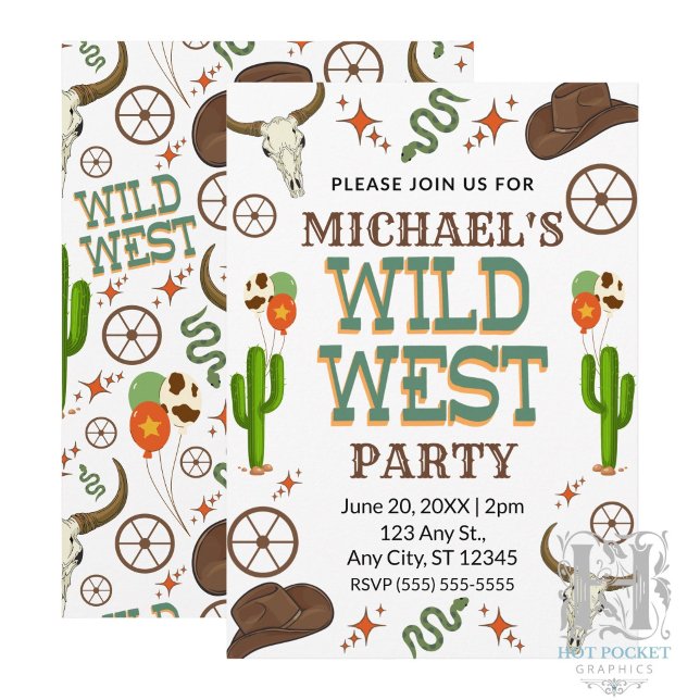 Invitation d'anniversaire Far West (Créateur téléchargé)