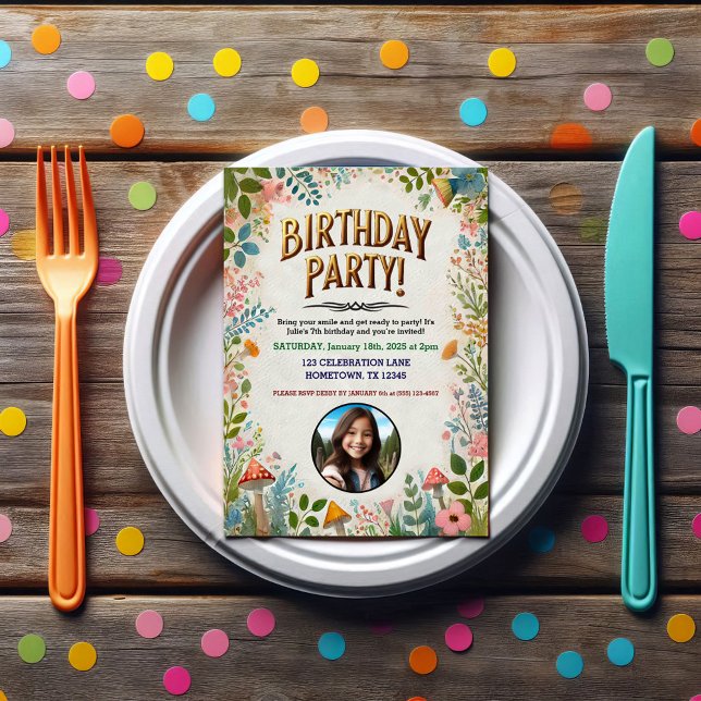 Invitation d'anniversaire Fée Enchantée (Créateur téléchargé)