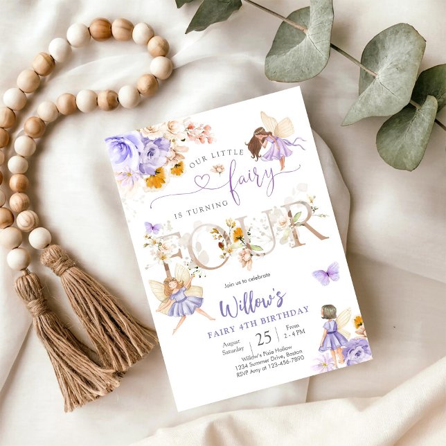 Invitation d'anniversaire Fée Fille (Créateur téléchargé)