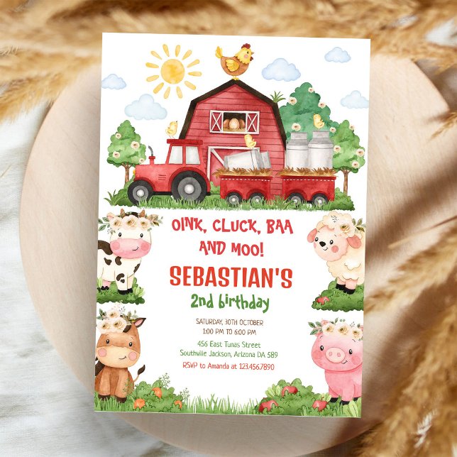 Invitation d'anniversaire Ferme Animaux de la cour (Créateur téléchargé)