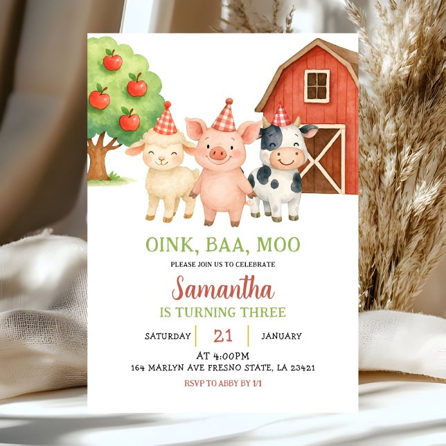 Invitation d'anniversaire fête à la ferme (Créateur téléchargé)