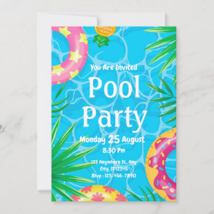 Invitation d'anniversaire Fête au Piscine Célébrat