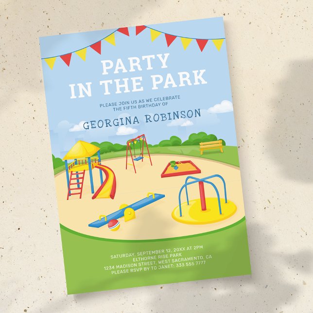 Invitation d'anniversaire Fête dans le Parc (Créateur téléchargé)