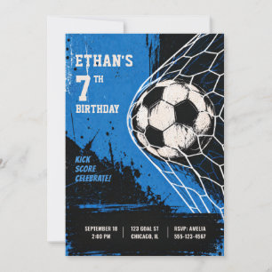 Invitation d'anniversaire fête de foot