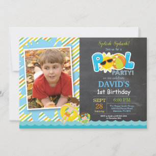 Invitation d'anniversaire Fête Piscine Splash Spla
