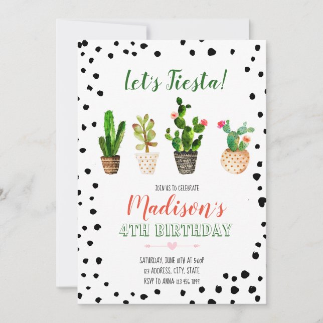 Invitation d'anniversaire Fiesta (Devant)