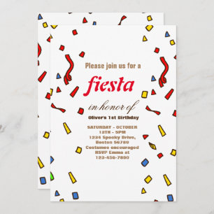 Invitation d'anniversaire Fiesta Chalkboard mexica