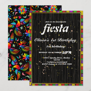 Invitation d'anniversaire Fiesta Chalkboard mexica