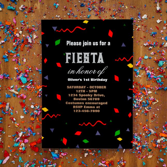 Invitation d'anniversaire Fiesta Chalkboard mexica (Créateur téléchargé)