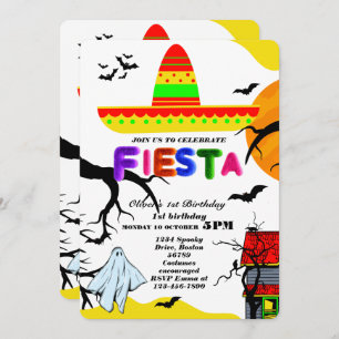 Invitation d'anniversaire Fiesta Chalkboard mexica